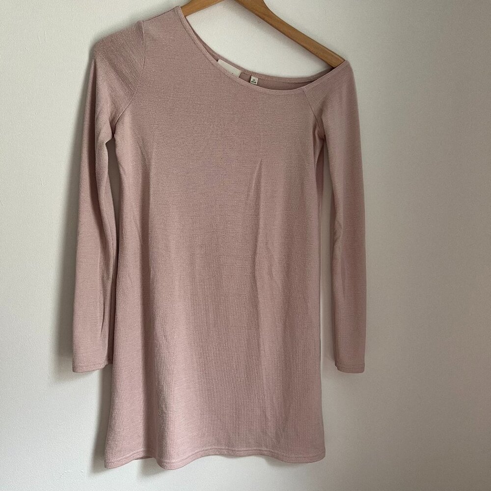 Aritzia Wilfred Free Off-shoulder Pink Long Sleeve Dress XS